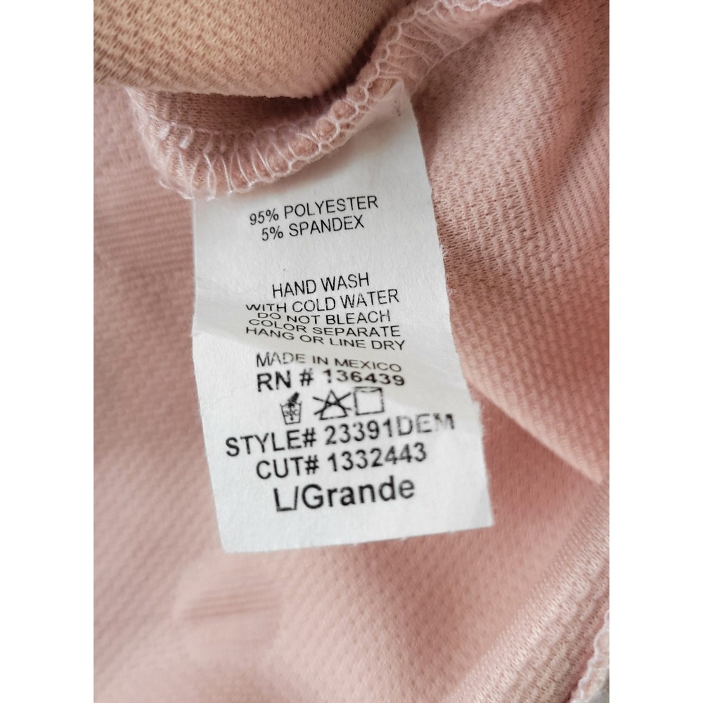 W5 Color Pink  textured dot Neck‎ Ball 3/4 sleeve top Size L NWT - Picture 6 of 8